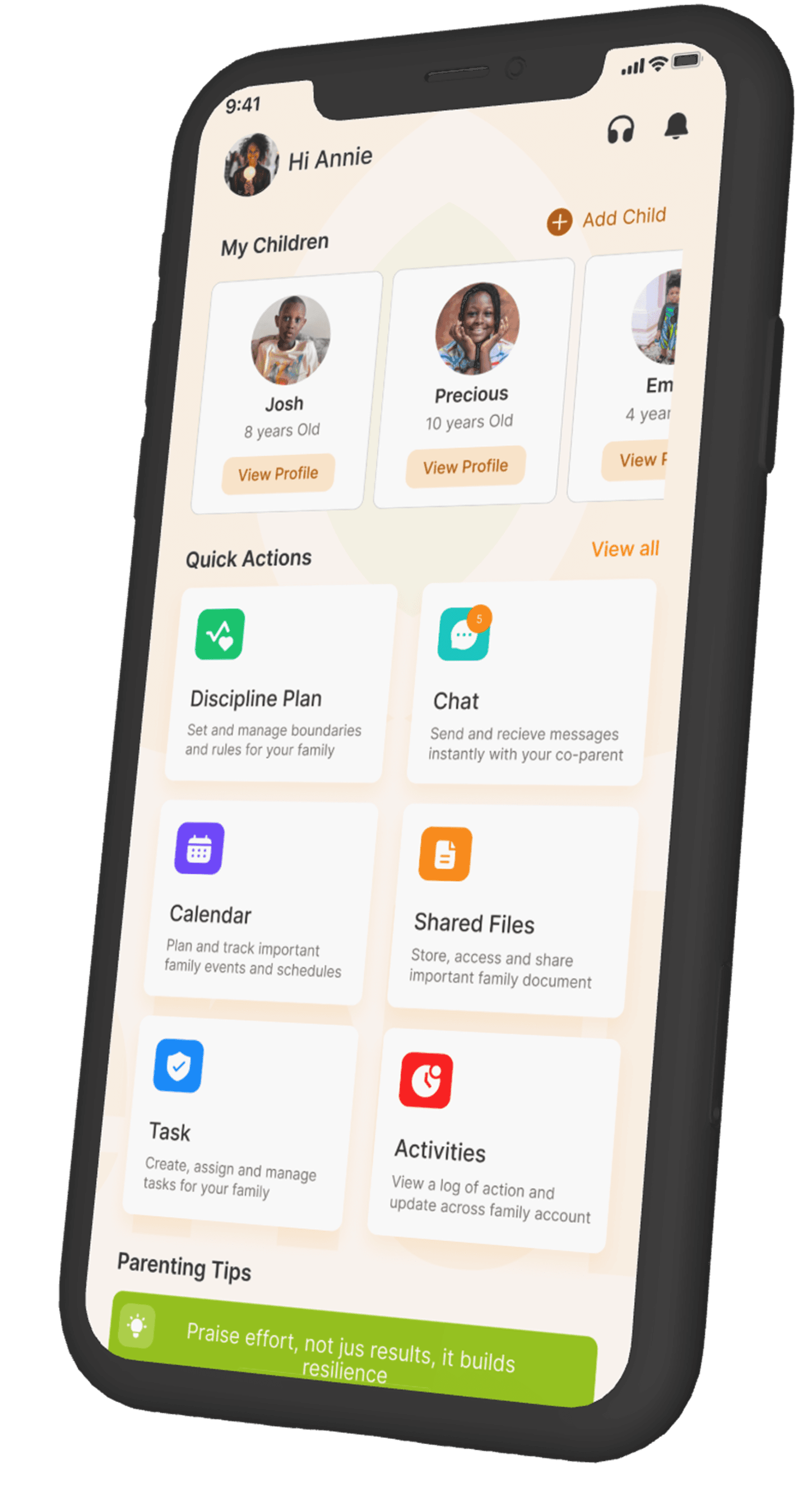 Parentfully routines screen